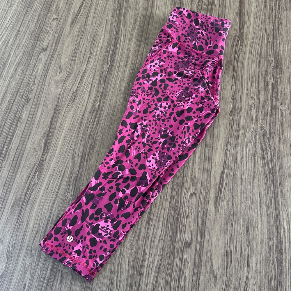 Lululemon Athletica Pink and Black Patterned Leggings